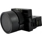 BOTÃO PULSADOR FURO DE 22,5MM C-1 CONTATO PLASTICO PRETO