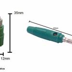 Kit Borne 772 Verde altura 35mm diâmetro 12mm + Pino Banana Verde 4mm