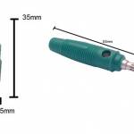 Kit Borne 774 Verde altura 35mm diâmetro 12mm + Pino Banana Verde 4mm